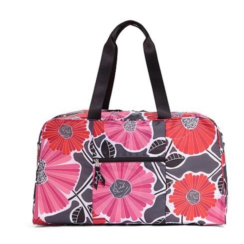 Vera Bradley Red and Black Graphic Floral Tote